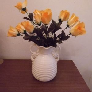 Vintage Czech White Pottery Vase